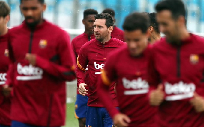 Messi excited as he trains under Koeman for first time (photo)