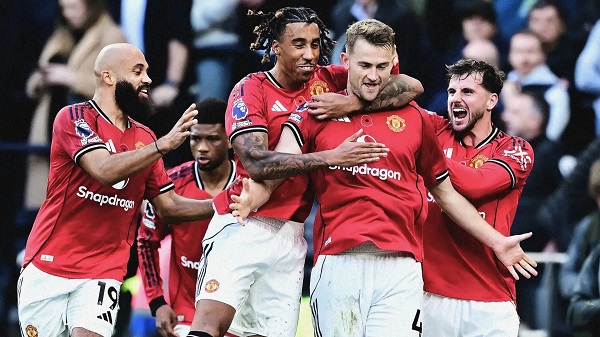 EPL: Man Utd clinch point with De Ligt’s last equaliser vs Spurs
